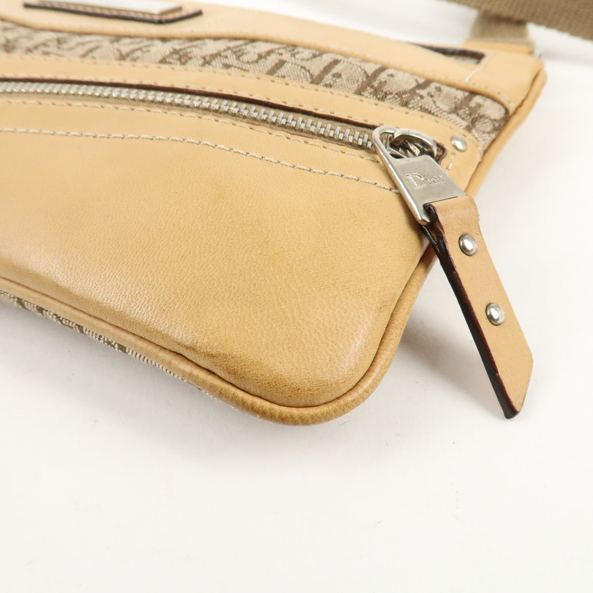 Christian Dior Street Chic Trotter Canvas Leather Shoulder Bag Preowned Auth18