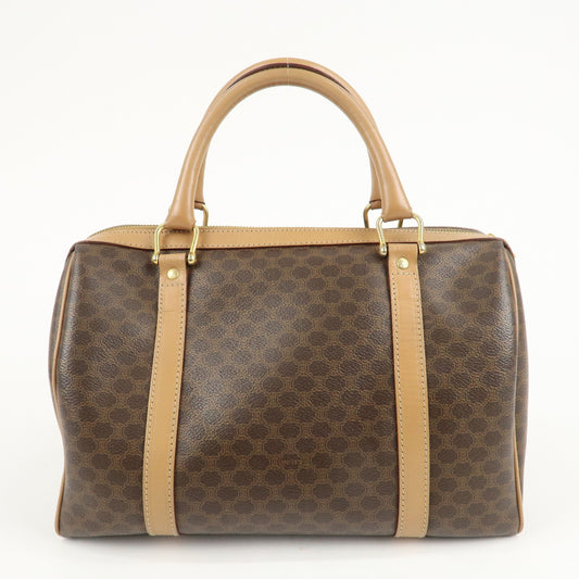 Auth CELINE Handbag Macadam Leather Boston Bag Brown Reuse Used Preowned1