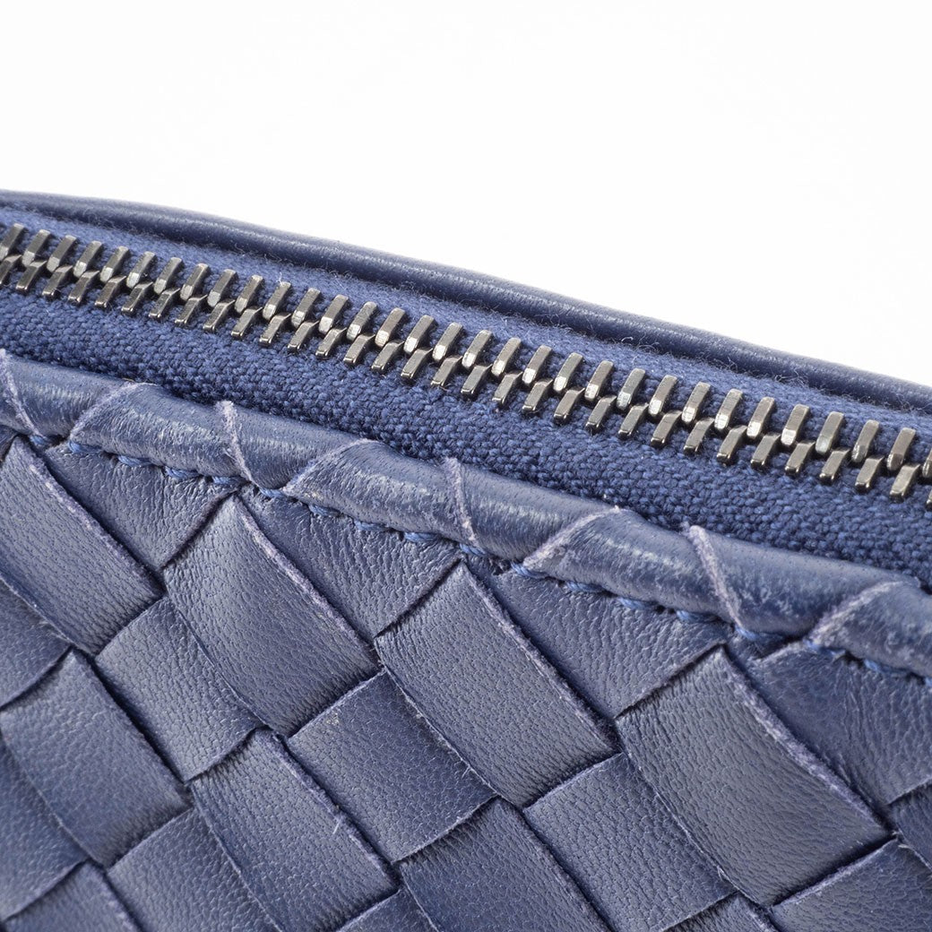 Bottega Veneta Intrecciato Navy Leather Women Shoulder Bag Handbag Preowned16