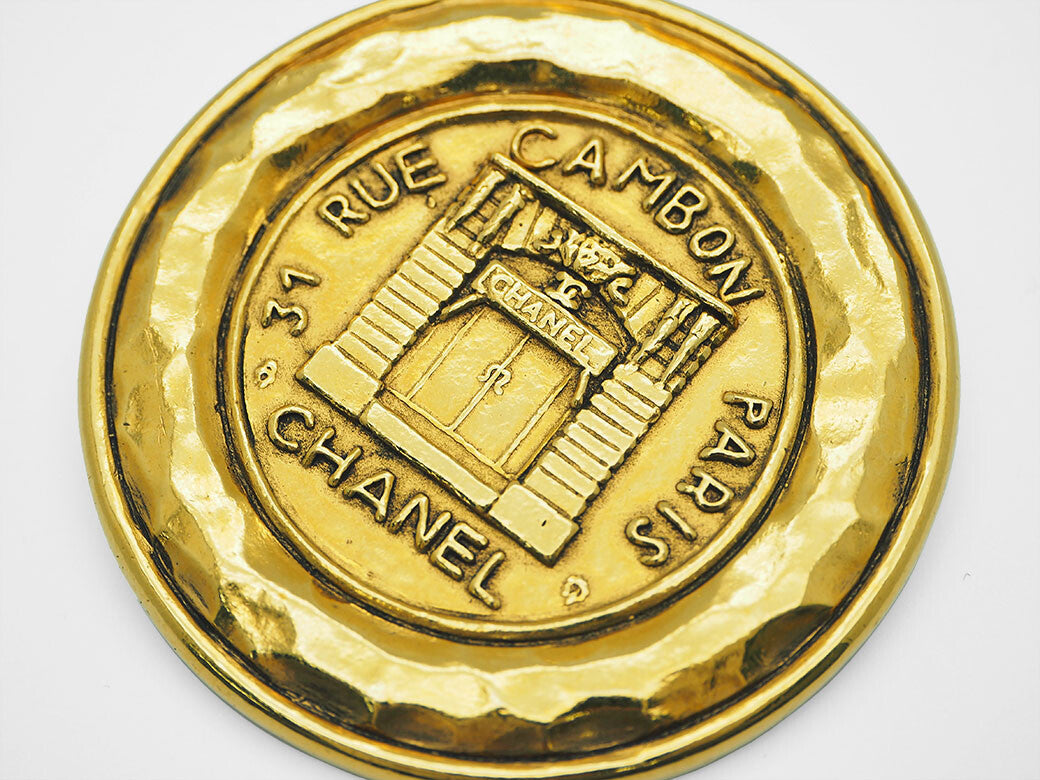 CHANEL Vintage Cambon brooch 31 RUE CAMBON ladies round store door round large4