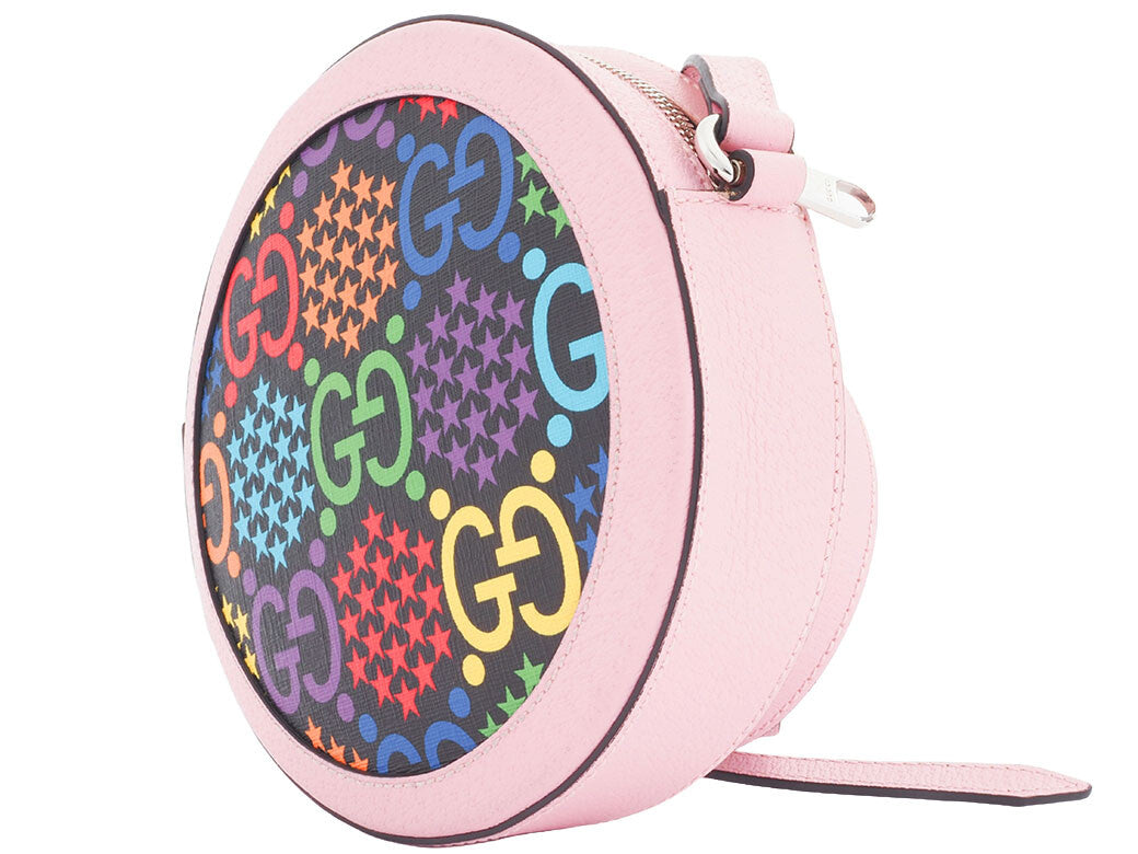 GUCCI GG Psychedelic Round Pink Multicolor Crossbody Shoulder Bag Preowned Auth1