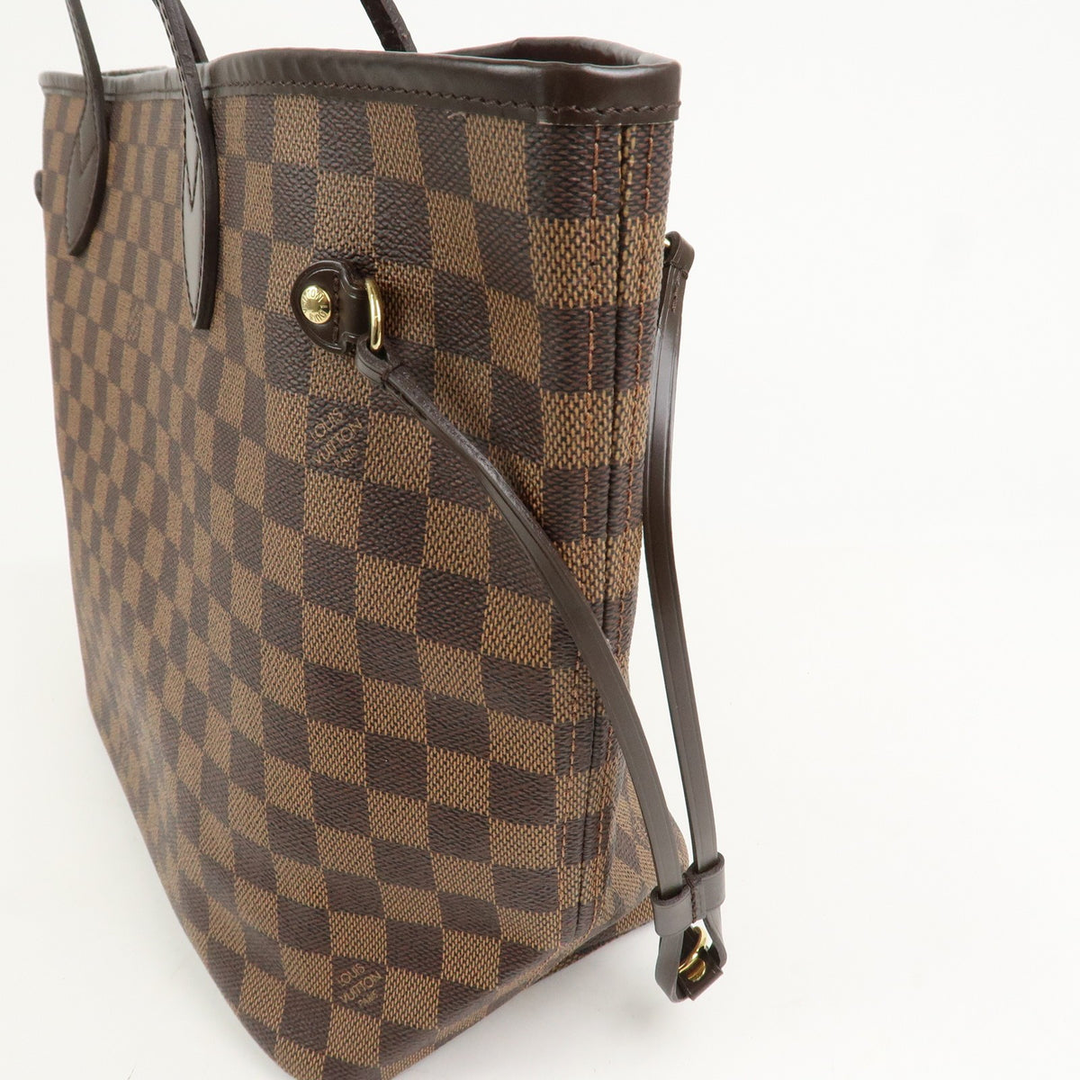 Louis Vuitton Neverfull MM Damier Ebene Tote Shoulder Bag Brown Preowned Auth4