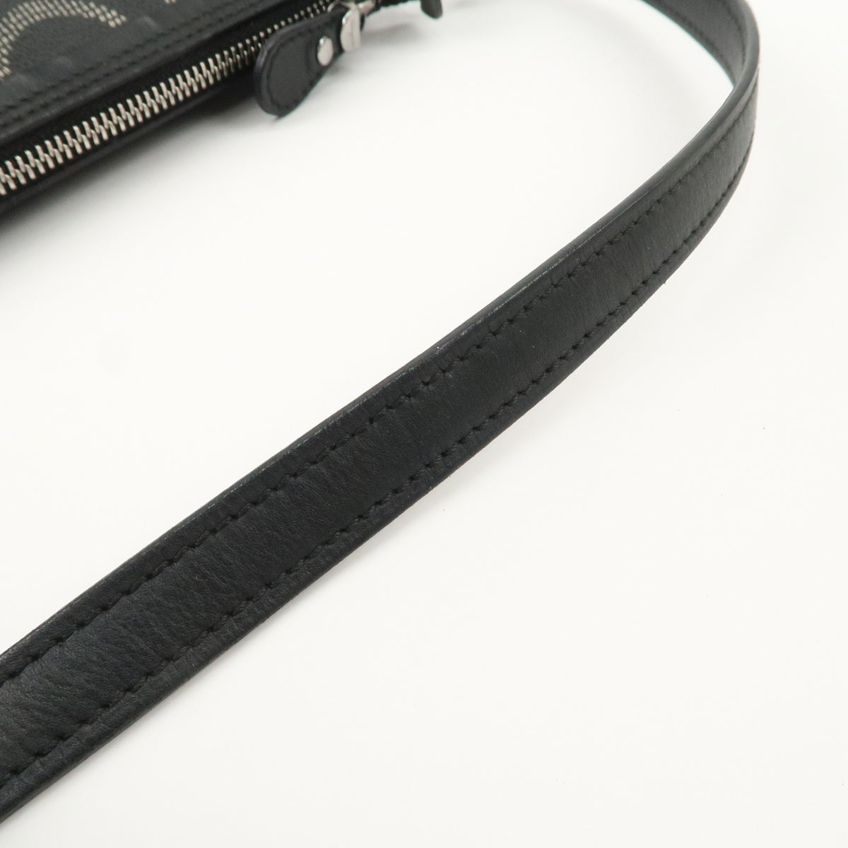 Ferragamo Gancini PVC Accessary Pouch Hand Bag Black Authentic Used F/S7