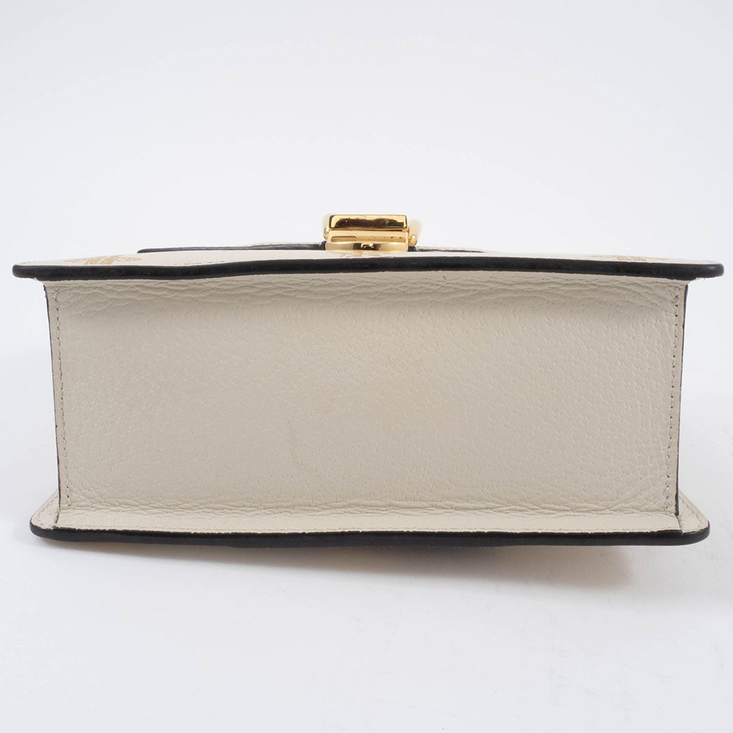 GUCCI Bee Star Mini Sylvie Convertible Handbag White Crossbody 470270 Preowned9