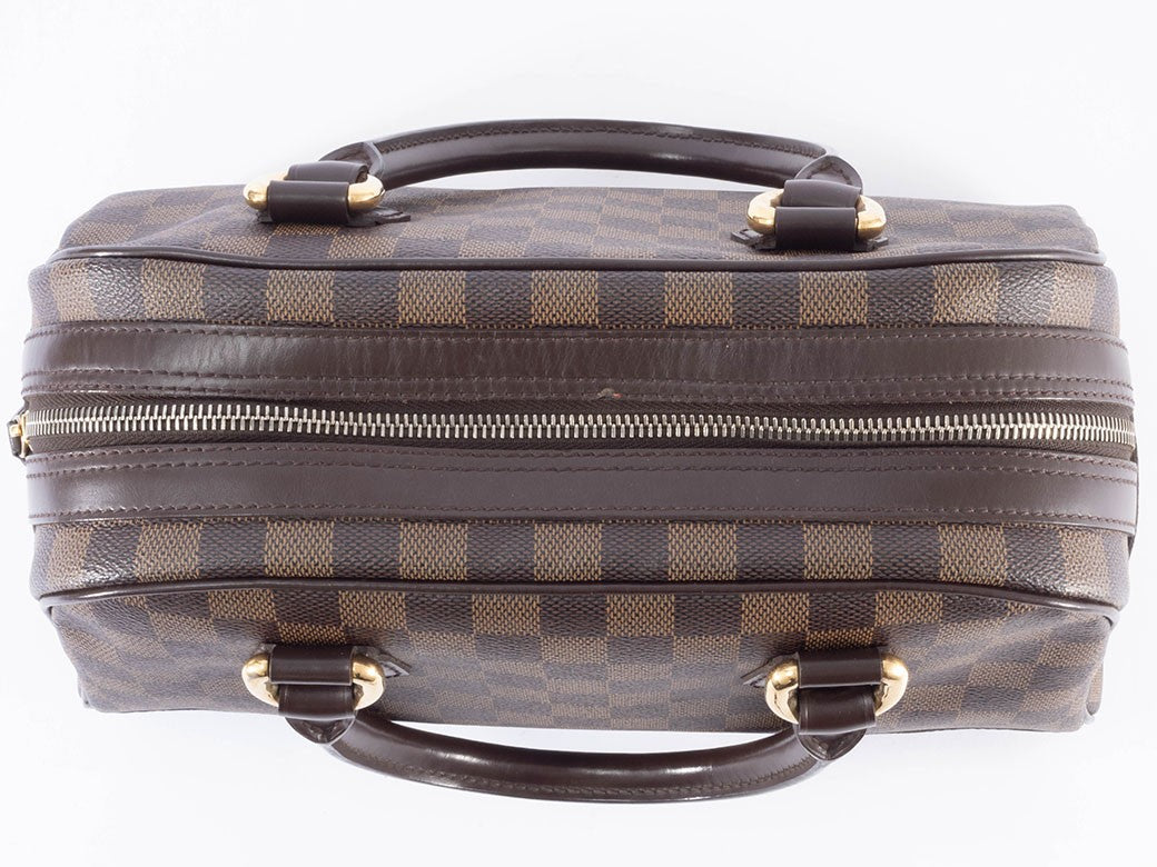 LOUIS VUITTON Duomo Damier Ebene Handbag Boston Bag Brown M60008 Preowned Auth6