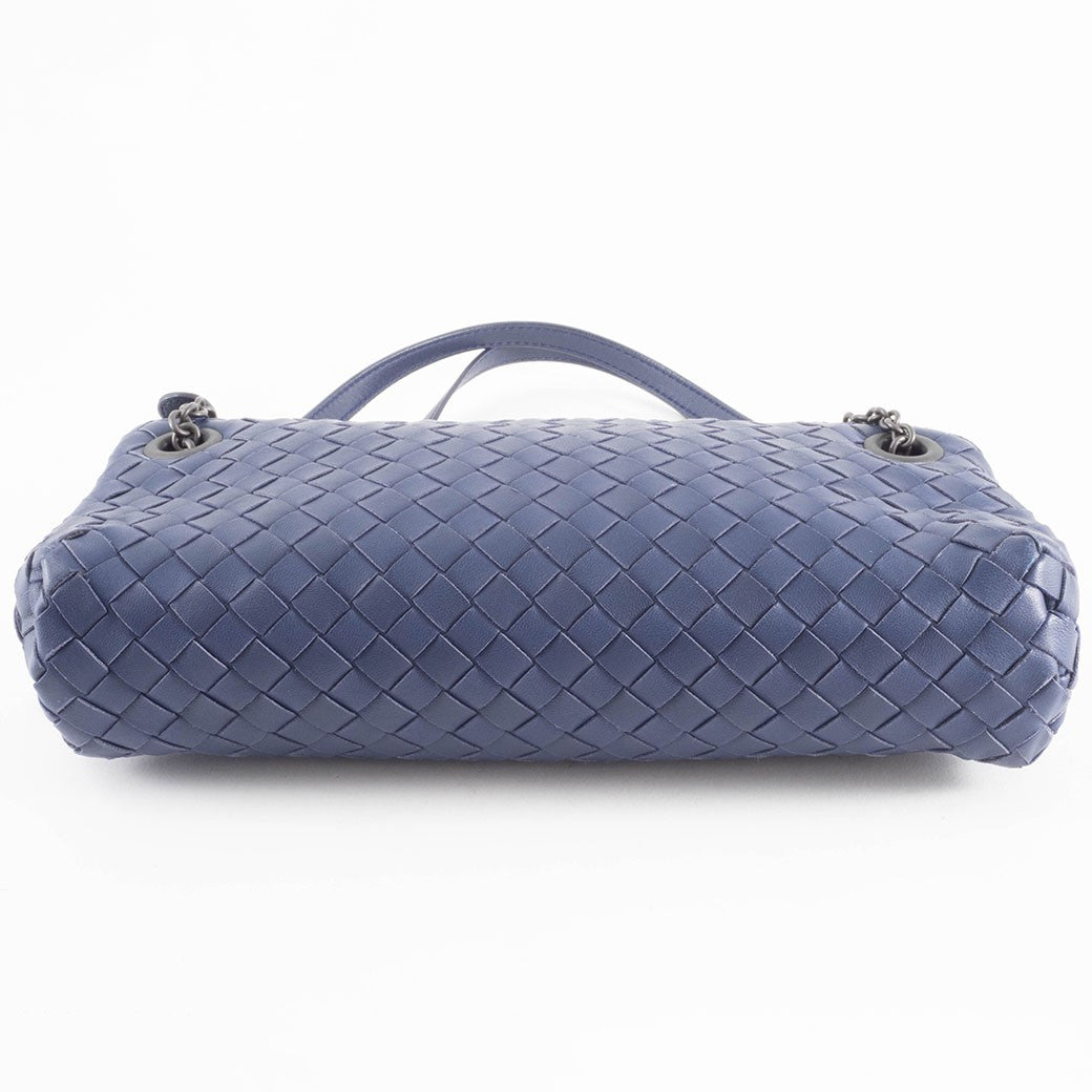 Bottega Veneta Intrecciato Navy Leather Women Shoulder Bag Handbag Preowned5