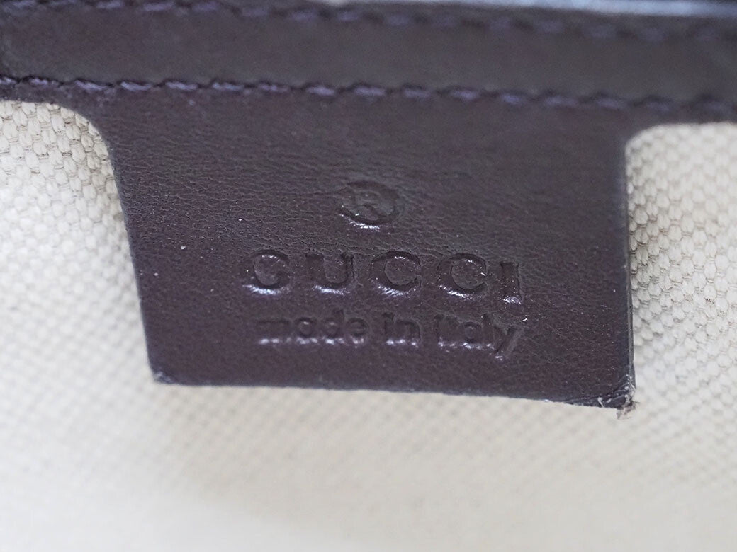 GUCCI GG Supreme Handbag Brown PVC Leather Convertible Crossbody Preowned Auth14