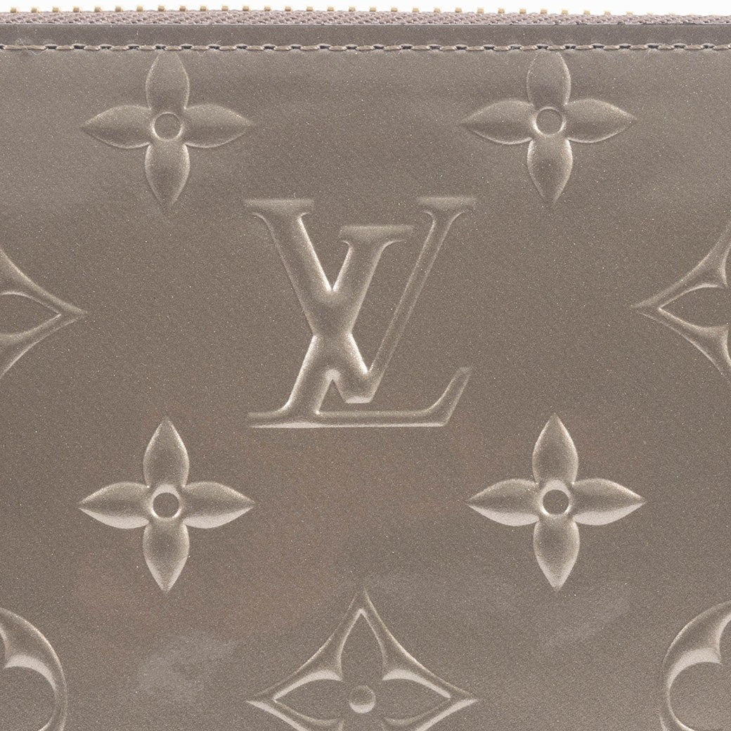 LOUIS VUITTON Zippy Wallet Vernis Champagne Metallise Gold Ziparound Preowned12