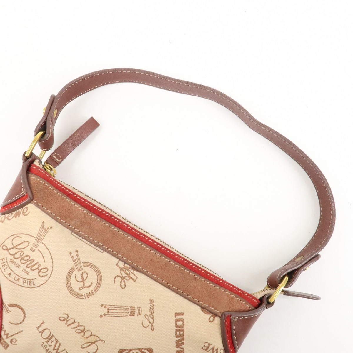 Auth LOEWE Anagram Canvas Suede Leather Shoulder Bag 160th Anniverssary Used17