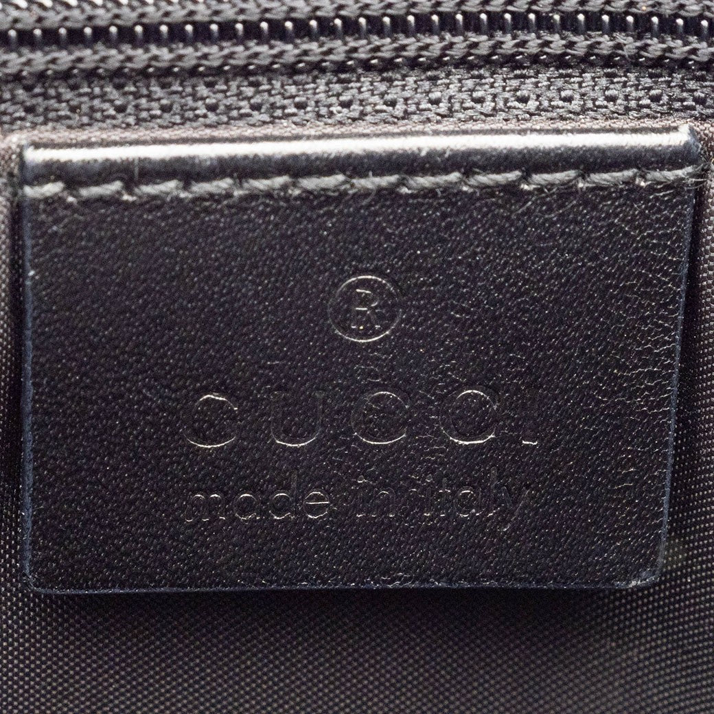 GUCCI Hobo Shoulder Bag Black Nylon Leather A4 Size 001.3166 Preowned Auth19