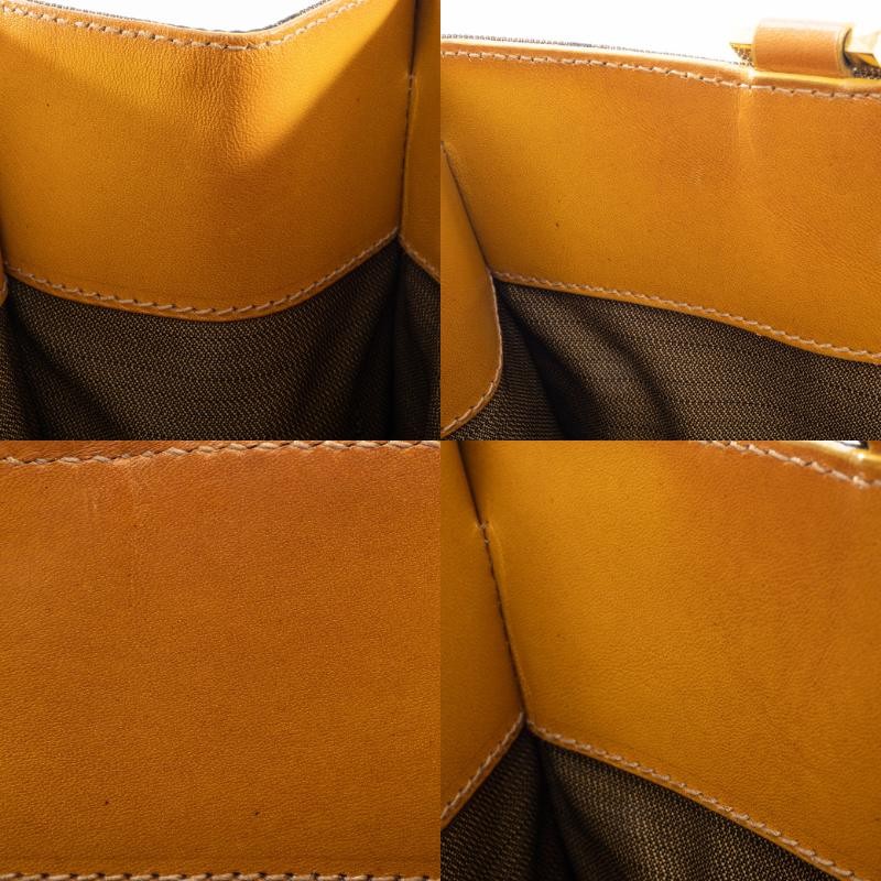 FENDI Zebra Print Tote Bag Canvas Leather Animal Pattern Brown Preowned Auth22