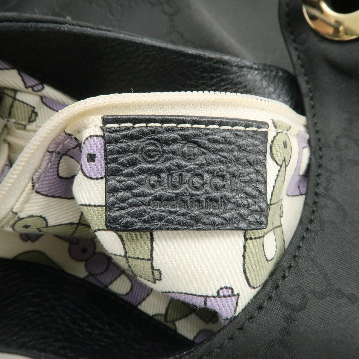 GUCCI GG Nylon Leather Shoulder Bag Hand Bag Black 257268 Authentic Used F/S20