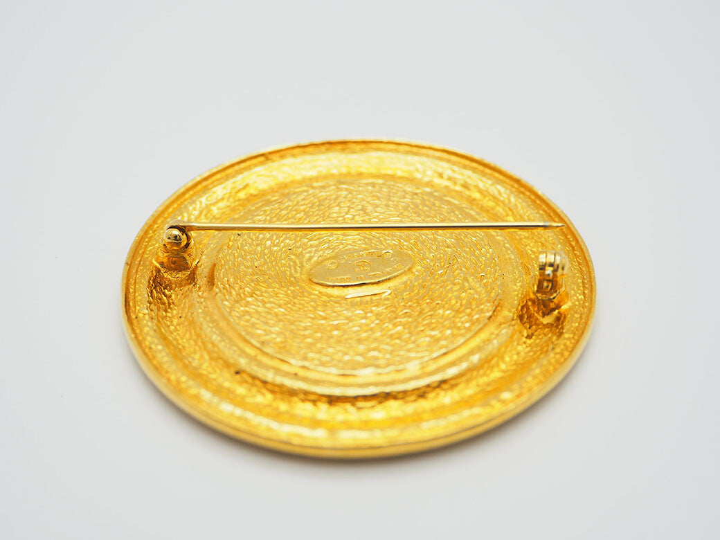 CHANEL Vintage Cambon brooch 31 RUE CAMBON ladies round store door round large6