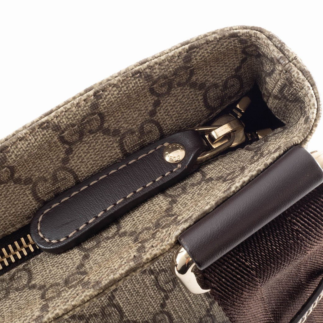 GUCCI GG Supreme Crossbody Shoulder Bag Beige Messenger Bag Preowned Auth11
