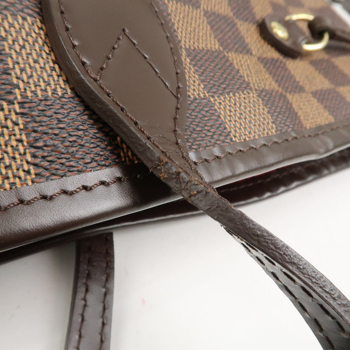Louis Vuitton Neverfull MM Damier Ebene Tote Shoulder Bag Brown Preowned Auth10