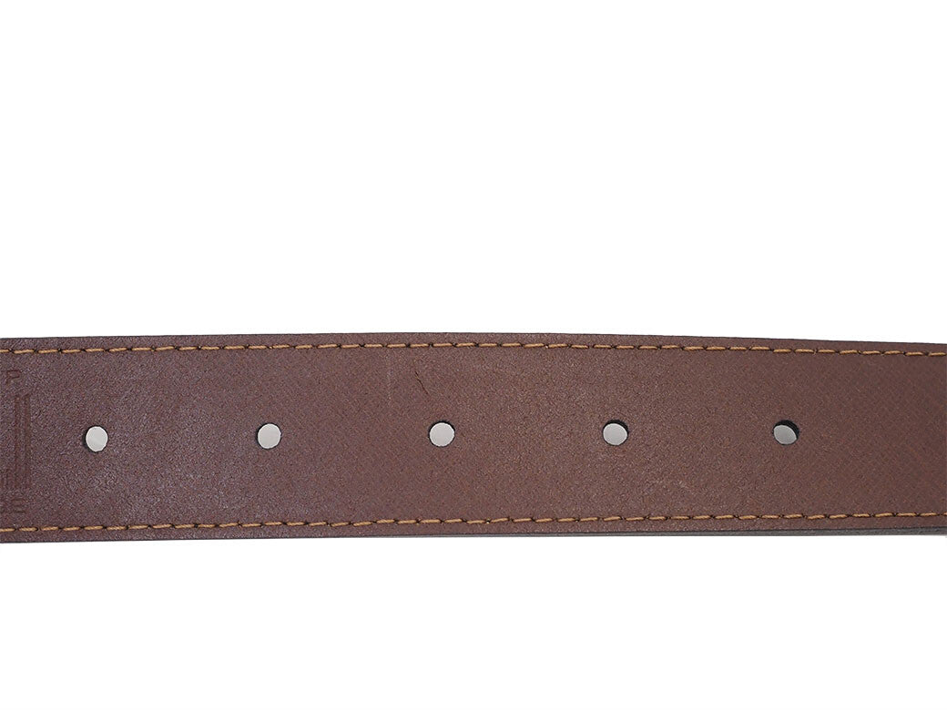 Auth Dunhill Reversible Belt Accessories Black Brown 112 Leather Black Brown 1128