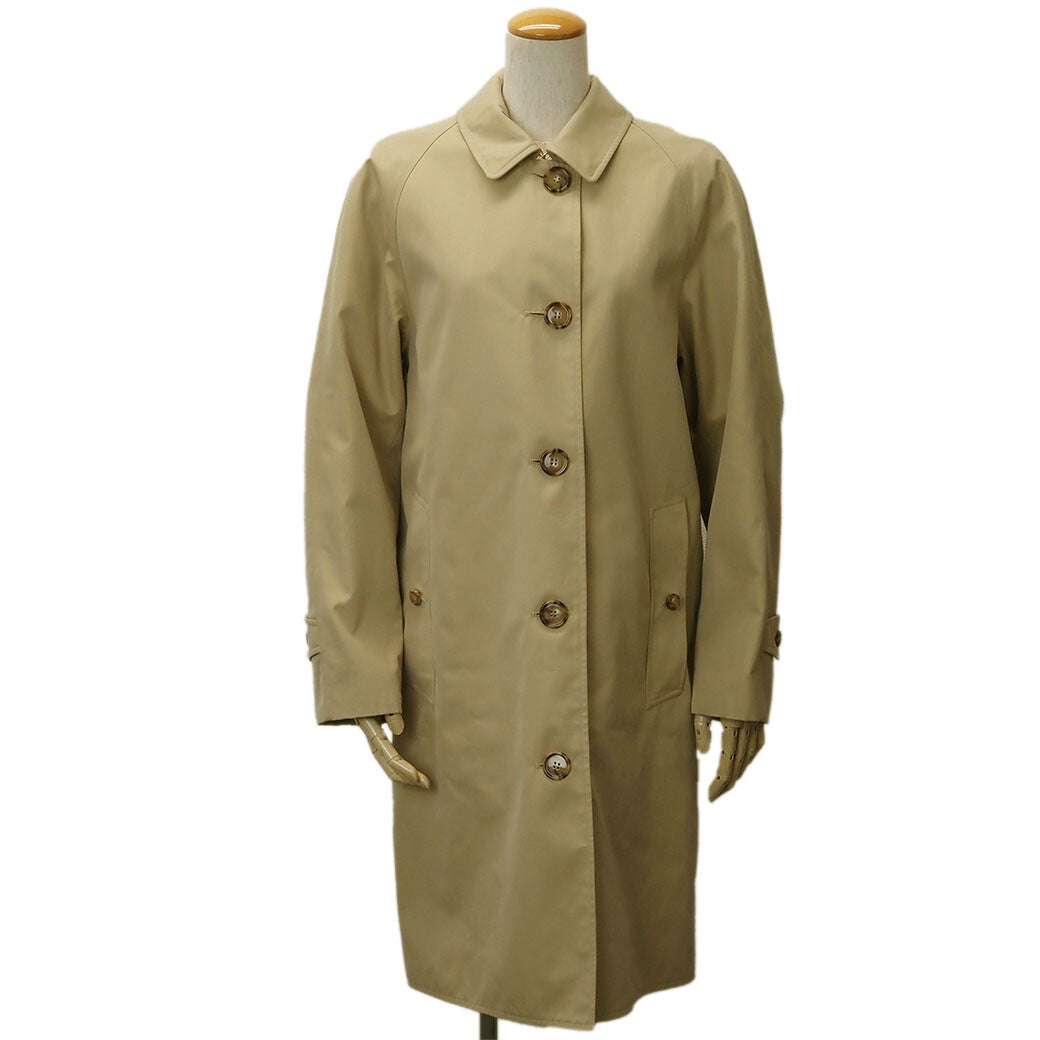 Auth Burberry Coat Spring Coat Beige Cotton IT36 Stand Collar Coat Trench Coat0