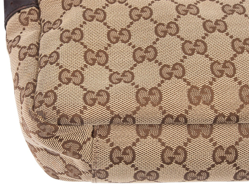 GUCCI GG Canvas Messenger Crossbody Shoulder Bag Beige Brown 145858 Preowned9