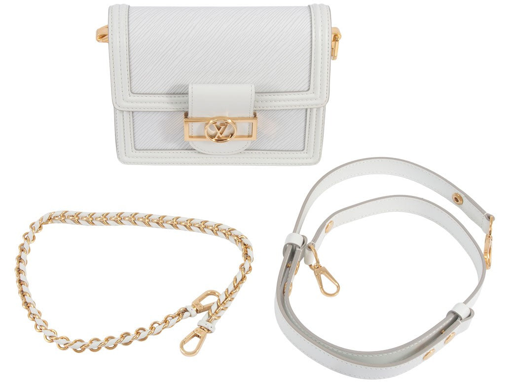Louis Vuitton Dauphine NV Mini Crossbody Shoulder Bag Epi  White Preowned Auth9