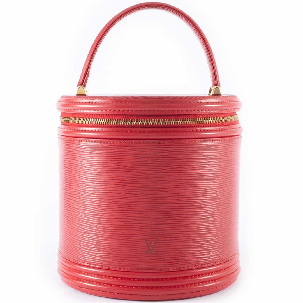 Auth Louis Vuitton Bag Cannes Vanity Bag Epi Castilian Red M48037 Reuse Used0