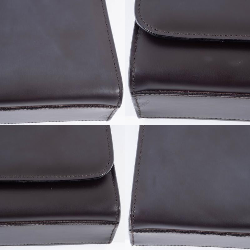 GUCCI Old Gucci Underarm Shoulder Bag Dark Brown Leather Vintage Preowned Auth17
