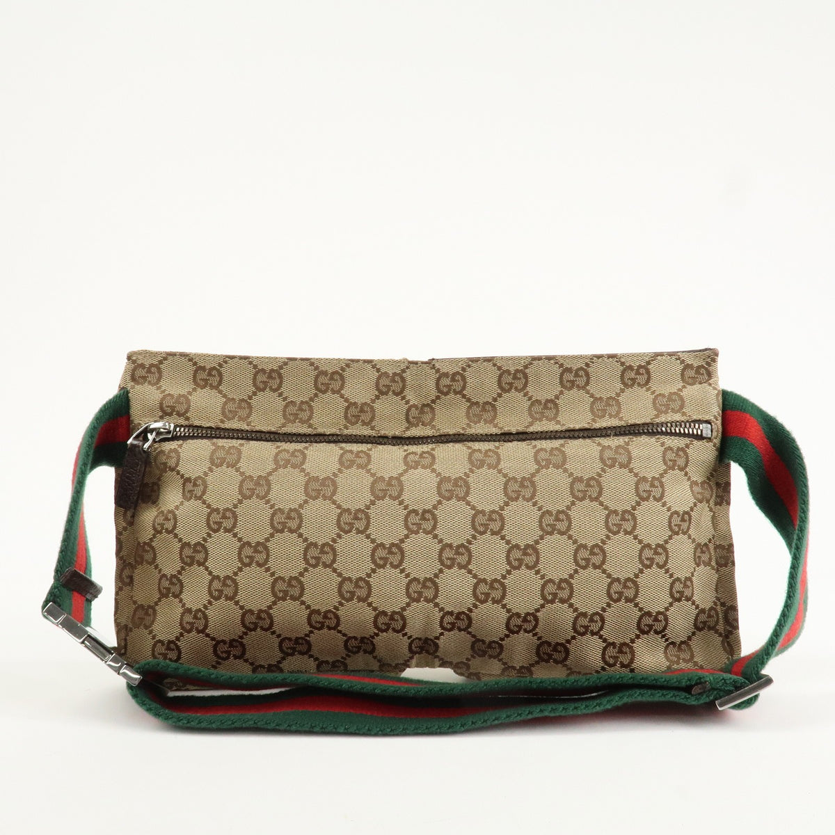GUCCI GG Canvas Leather Waist Bag Crossbody Bag Beige Brown 28566 Auth Used F/S1