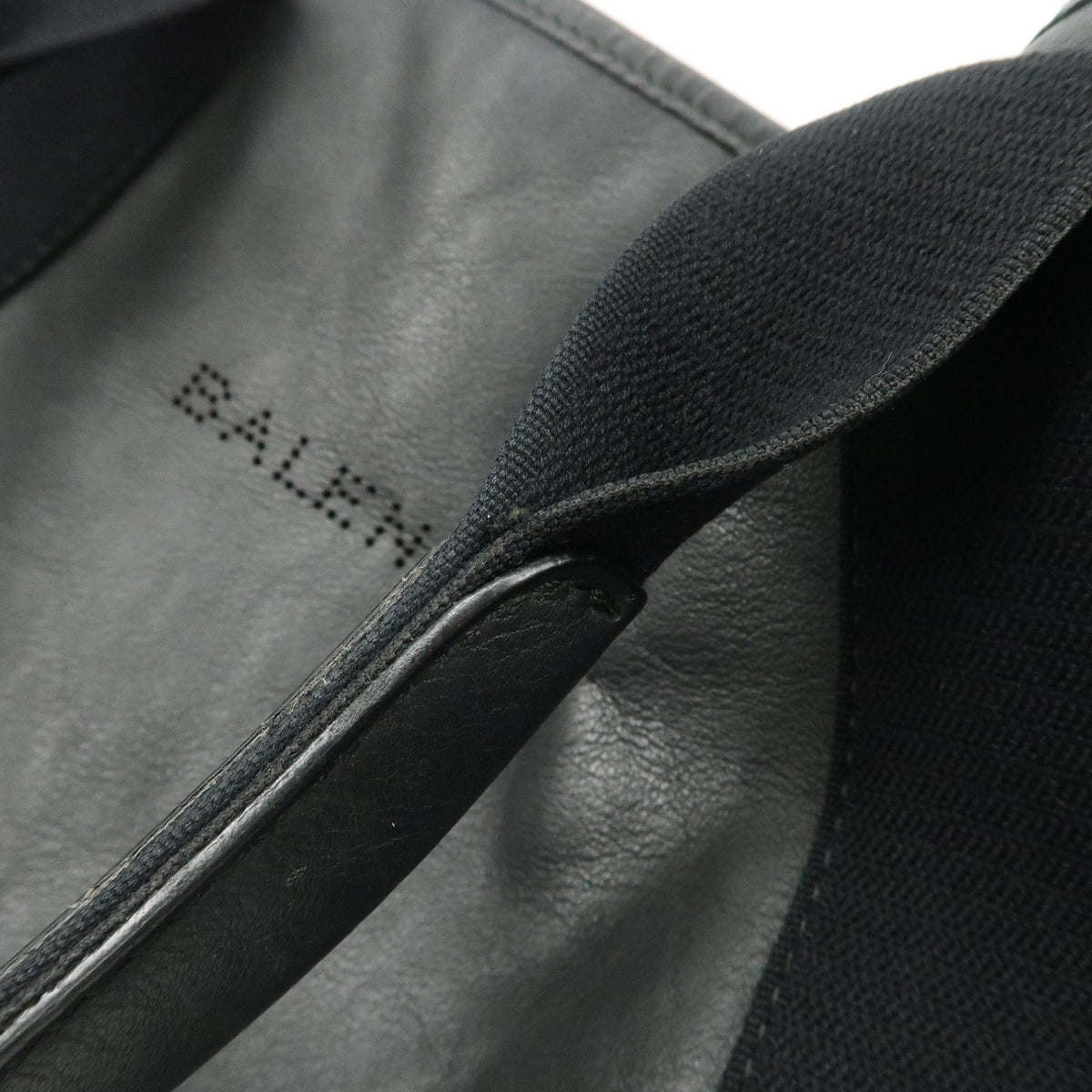 BALENCIAGA Leather Navy Cabas S Tote Bag Hand Bag Black 339933 Auth Used F/S7