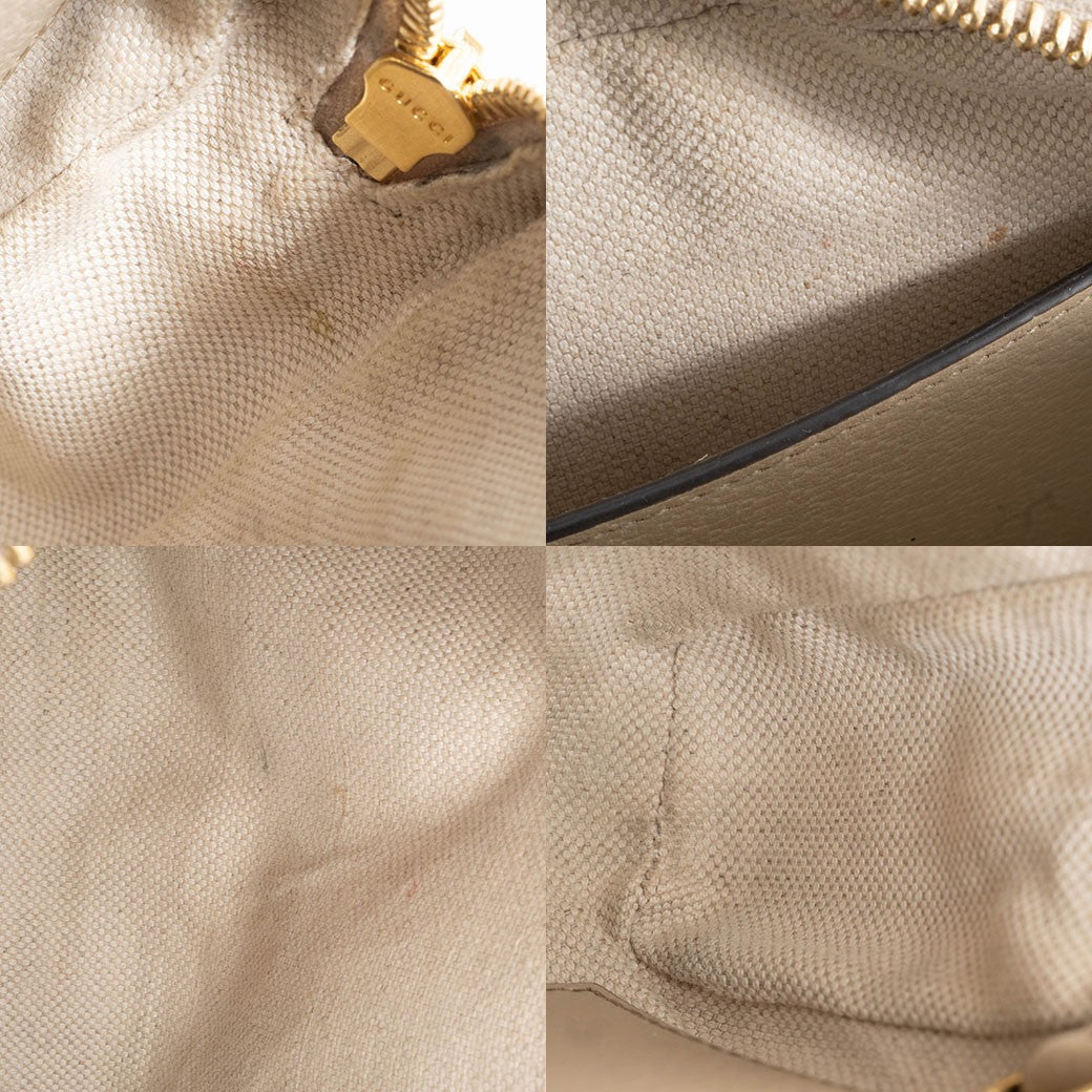 GUCCI Ophidia Mini GG Supreme Crossbody Shoulder Bag Beige Womens Preowned Auth17