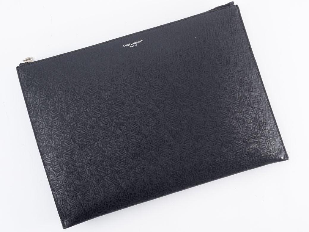 Auth Saint Laurent Clutch Bag Second Bag Pouch Black 397294 Reuse Used Preowned22