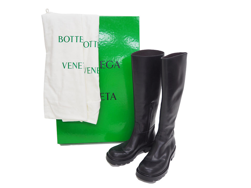 Bottega Veneta Strut Calf Leather High Boots Black 677308 Women's 38 Reuse Used9