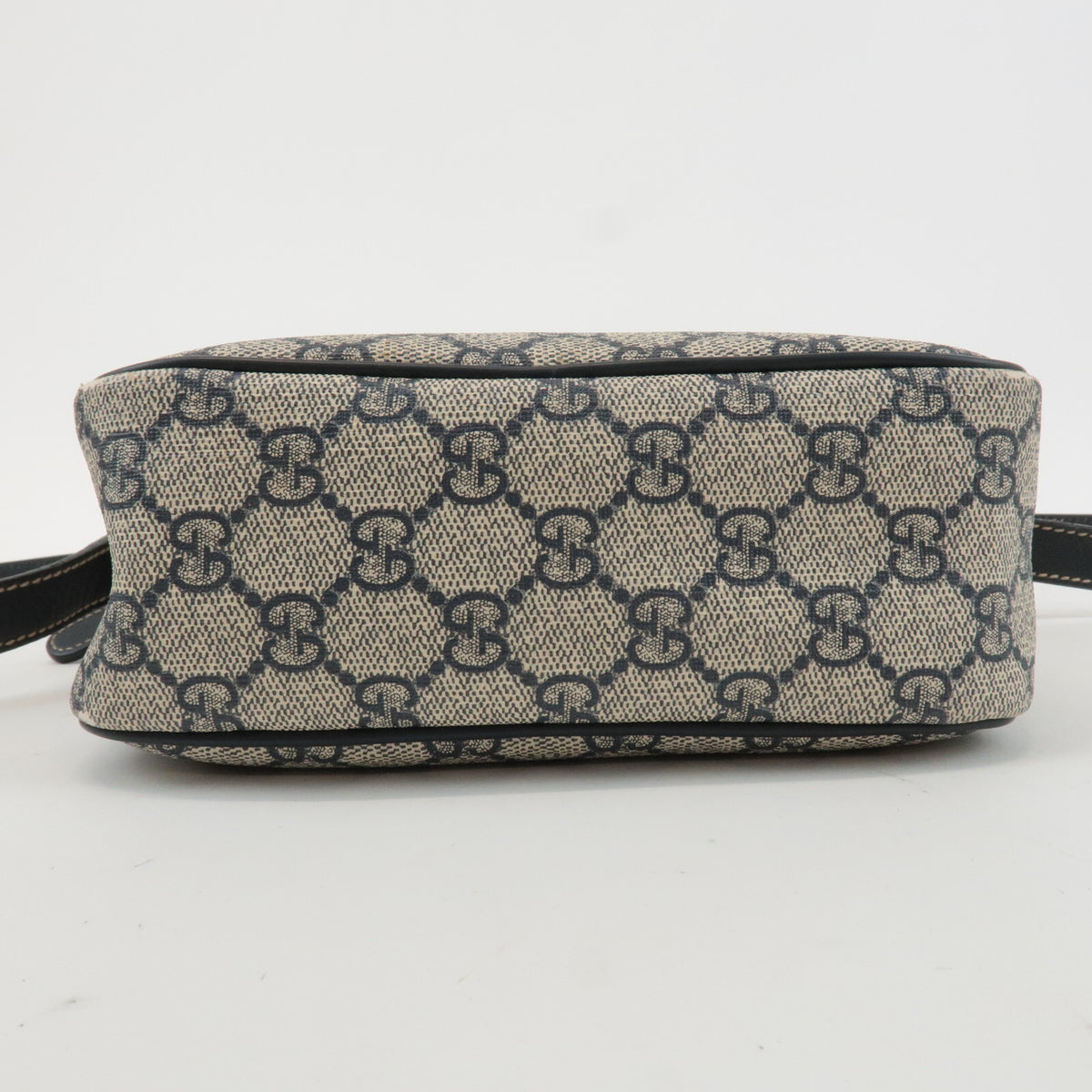 GUCCI GG Supreme Canvas Leather Shoulder Bag Navy Beige Vintage 233268 Preowned16