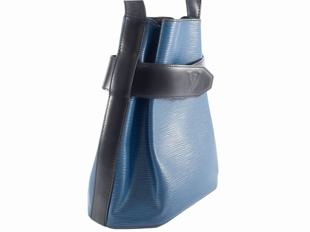 Louis Vuitton Sac D'epaule Epi Leather Shoulder Bag Blue Bicolor Preowned Auth1