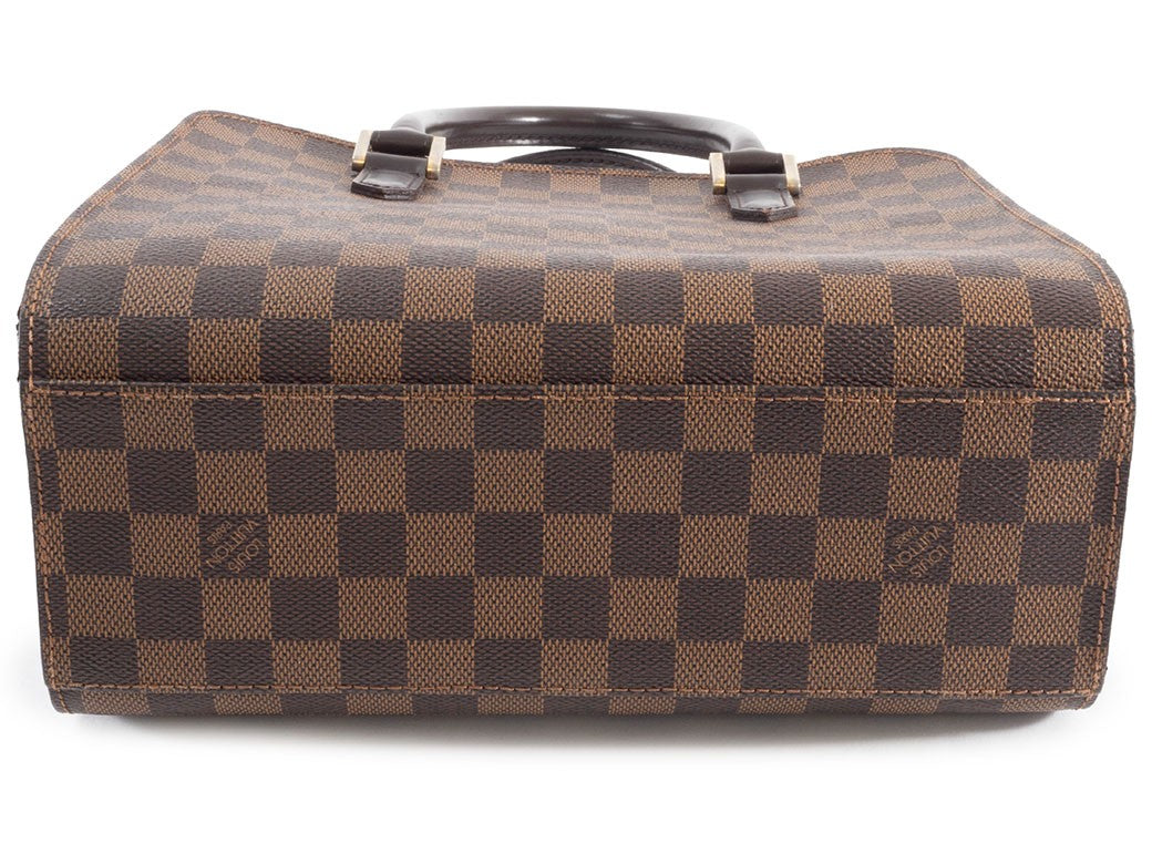 LOUIS VUITTON Triana N51155 Damier Ebene Canvas Brown Handbag Tote bag Preowned4