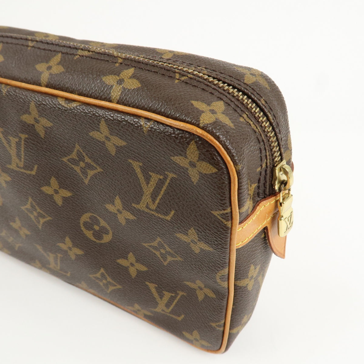 Louis Vuitton Monogram Compiegne 28 Pouch Clutch Bag Brown M51845 Auth Used F/S12