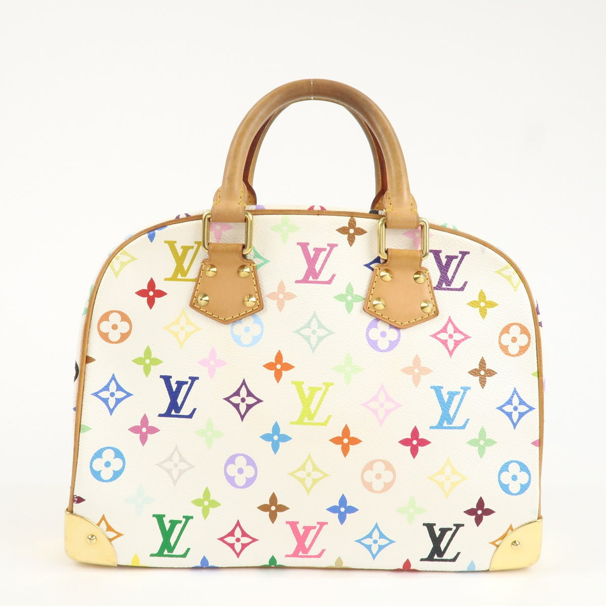 Louis Vuitton Monogram Multicolor Trouville Hand Bag Blanc M92662 Auth Used F/S1
