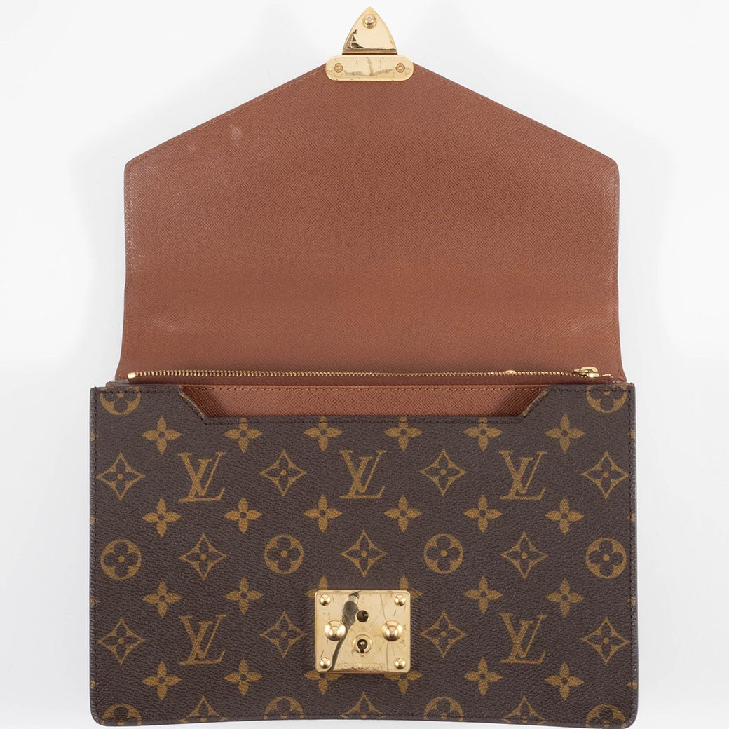 LOUIS VUITTON Concorde Monogram Canvas Womens Handbag Brown M51190 Preowned15