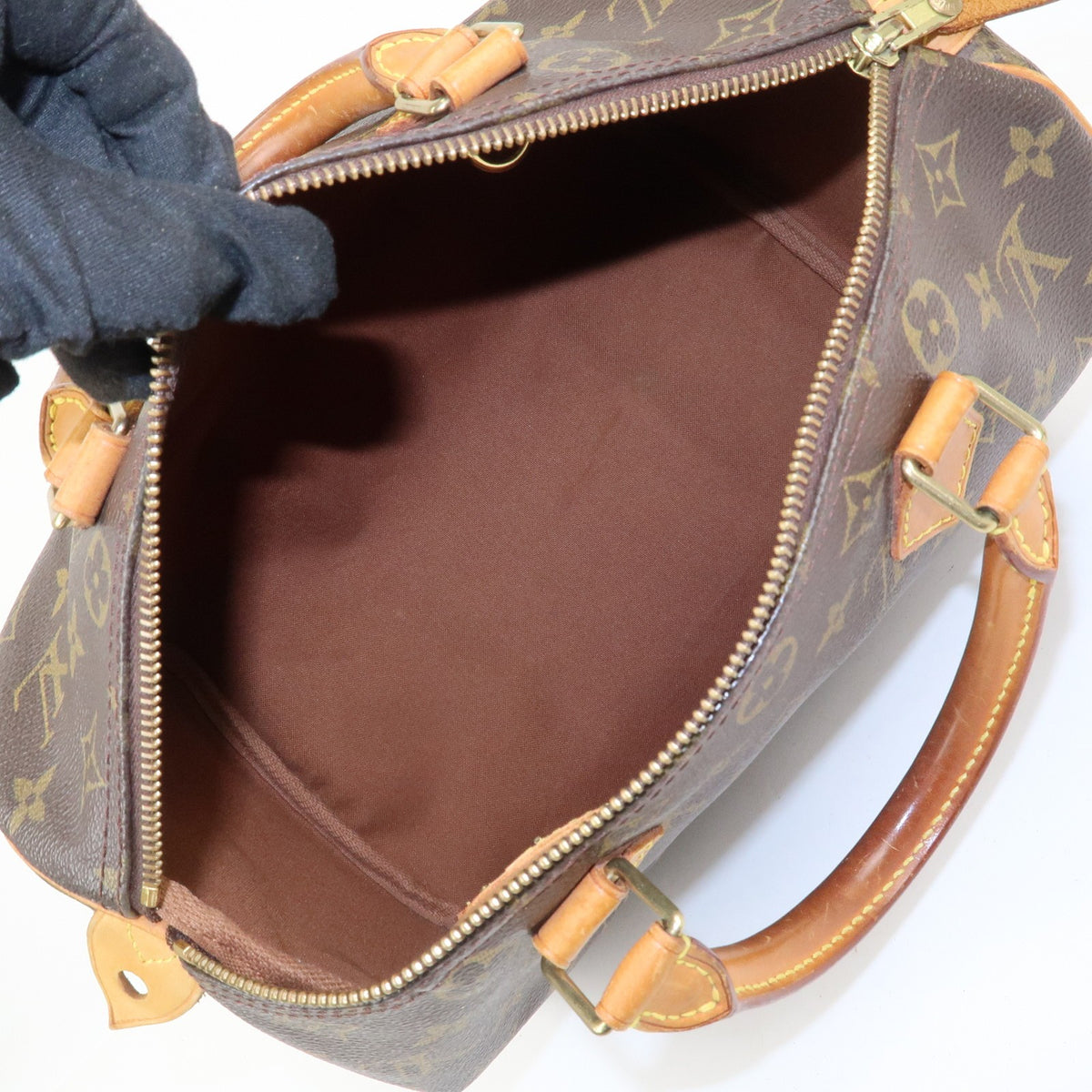 Louis Vuitton Monogram Speedy 30 Boston Bag Hand Bag Brown M41526 Auth Used F/S16
