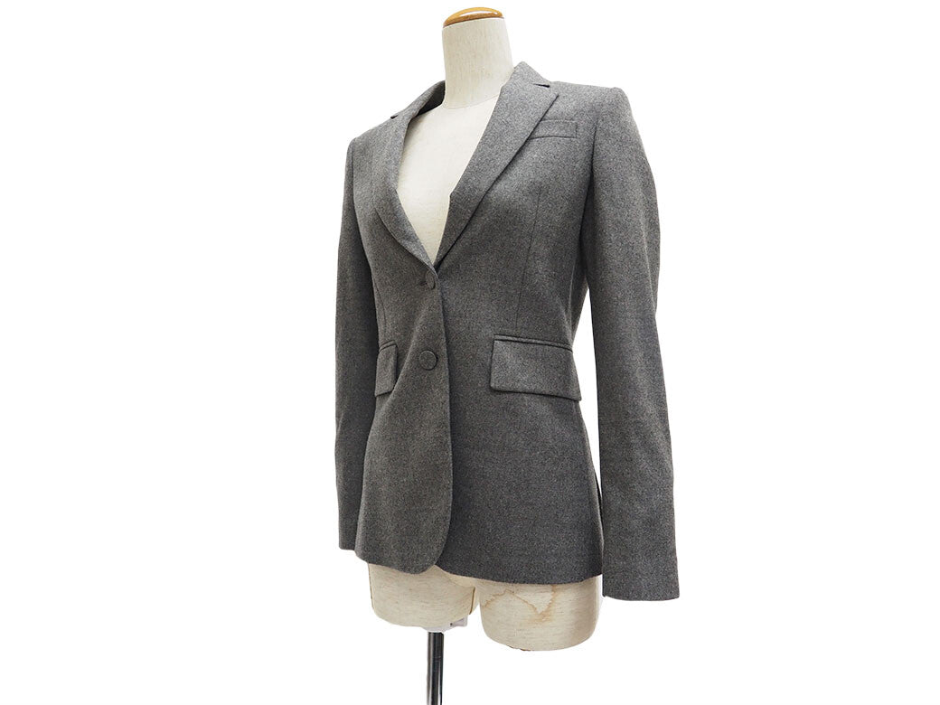 GUCCI Wool Cashmere Tailored Jacket 38 (XXS) Gray Ladies Autumn Winter Reuse2