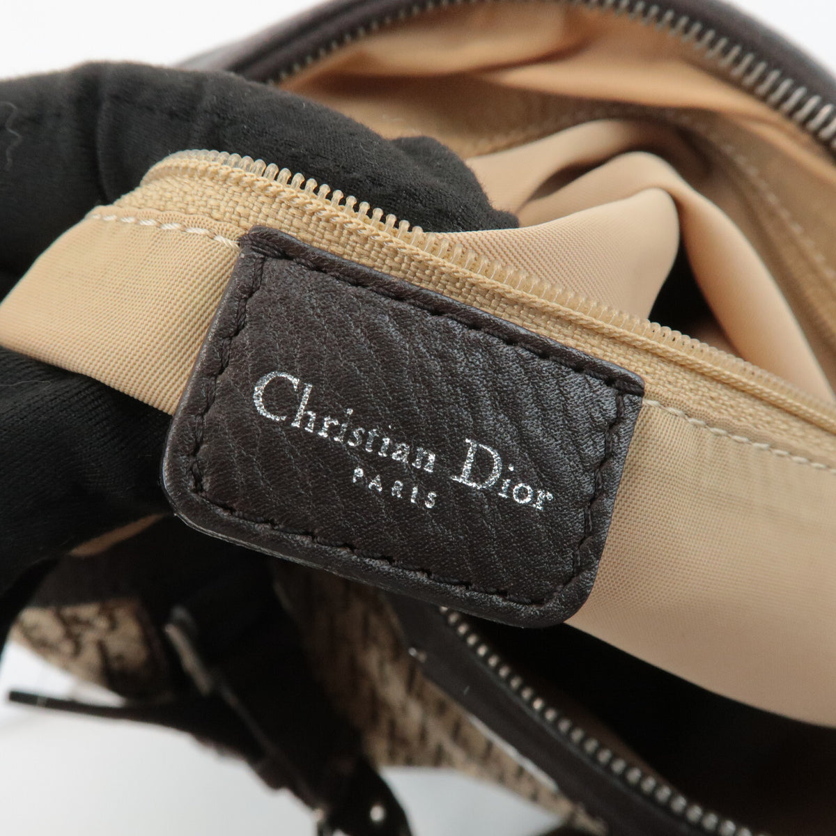 Christian Dior Trotter Street Chic Canvas Leather Boston Bag Beige Preowned22