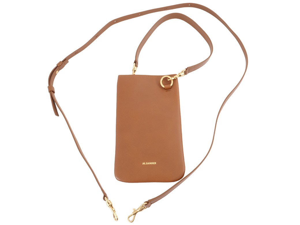 Auth Jil Sander LINK SM Crossbody Shoulder Bag JSWU856671 Leather Brown Reuse4