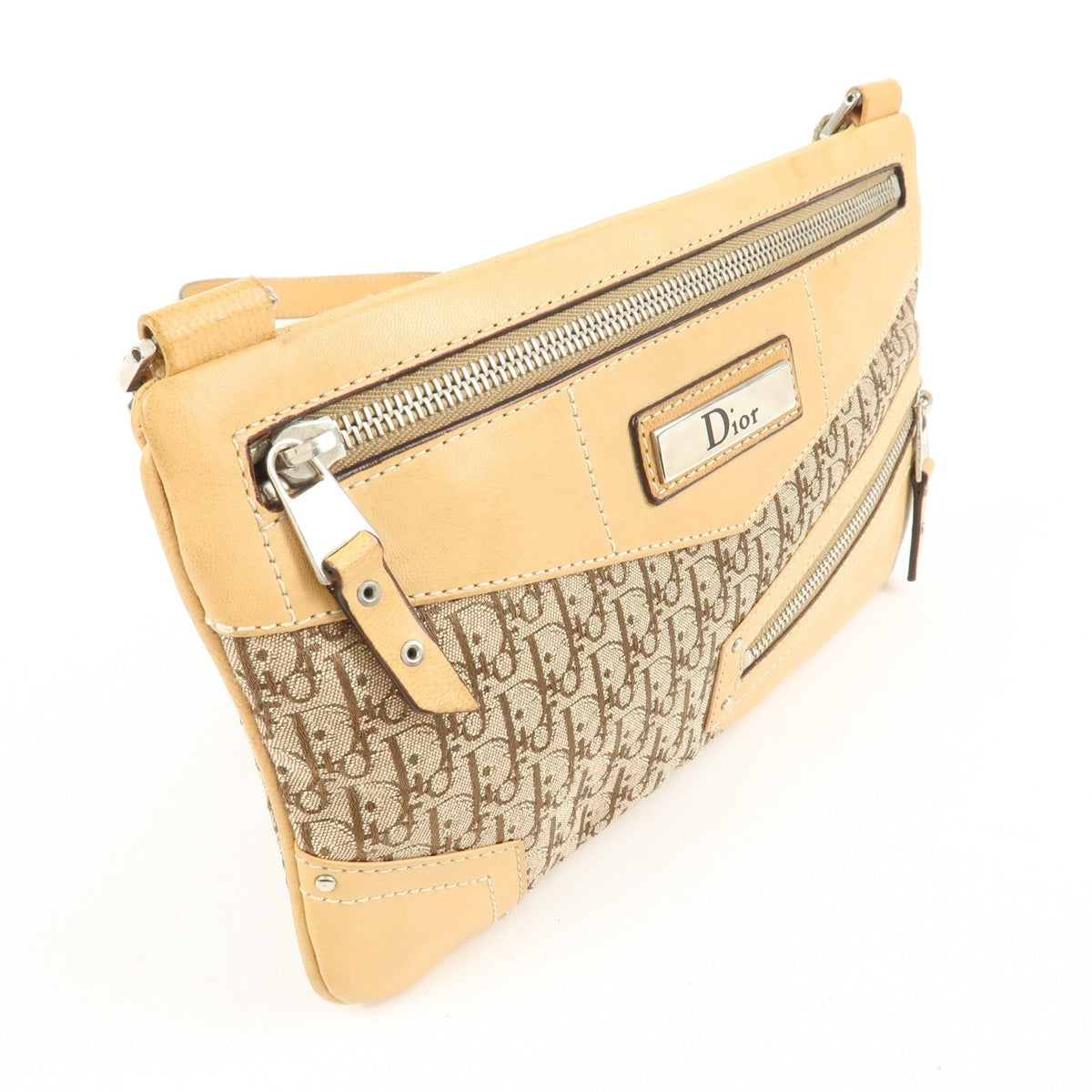 Christian Dior Street Chic Trotter Canvas Leather Shoulder Bag Preowned Auth3