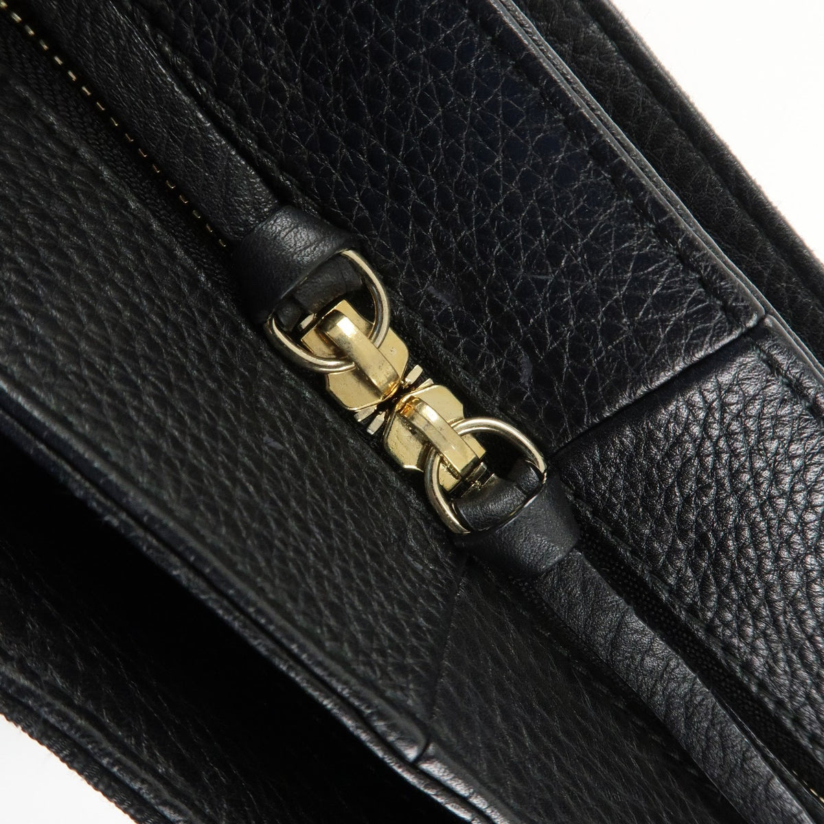 BVLGARI Logo Mania Canvas Leather Tote Bag Black Gold Hardware Auth Used F/S18