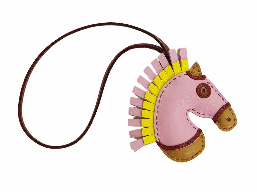 HERMES Zizi Camail Horse Bag Charm Mauve Sylvestre U Stamp Unused Preowned Auth2