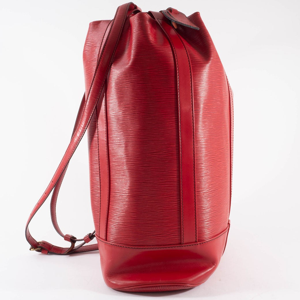 Louis Vuitton Epi Leather Randonnee GM Backpack Red M43087 Womens Preowned Auth2