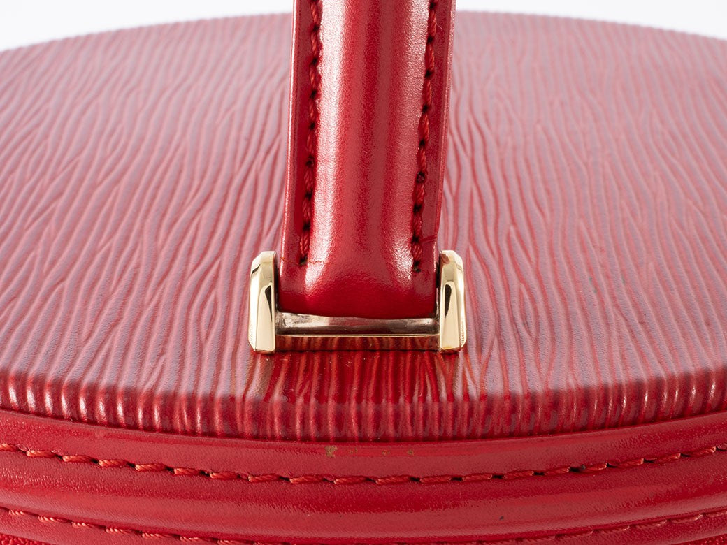 Auth Louis Vuitton Bag Cannes Vanity Bag Epi Castilian Red M48037 Reuse Used13