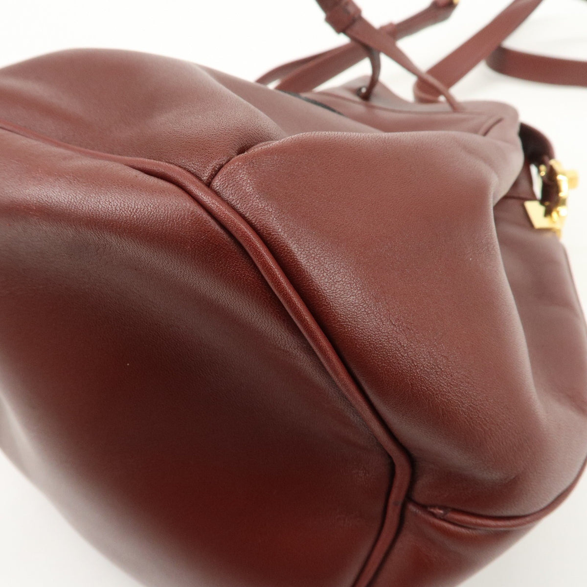 Cartier Must de Cartier Calf Leather Shoulder Bag Burgundy Authentic Used F/S12
