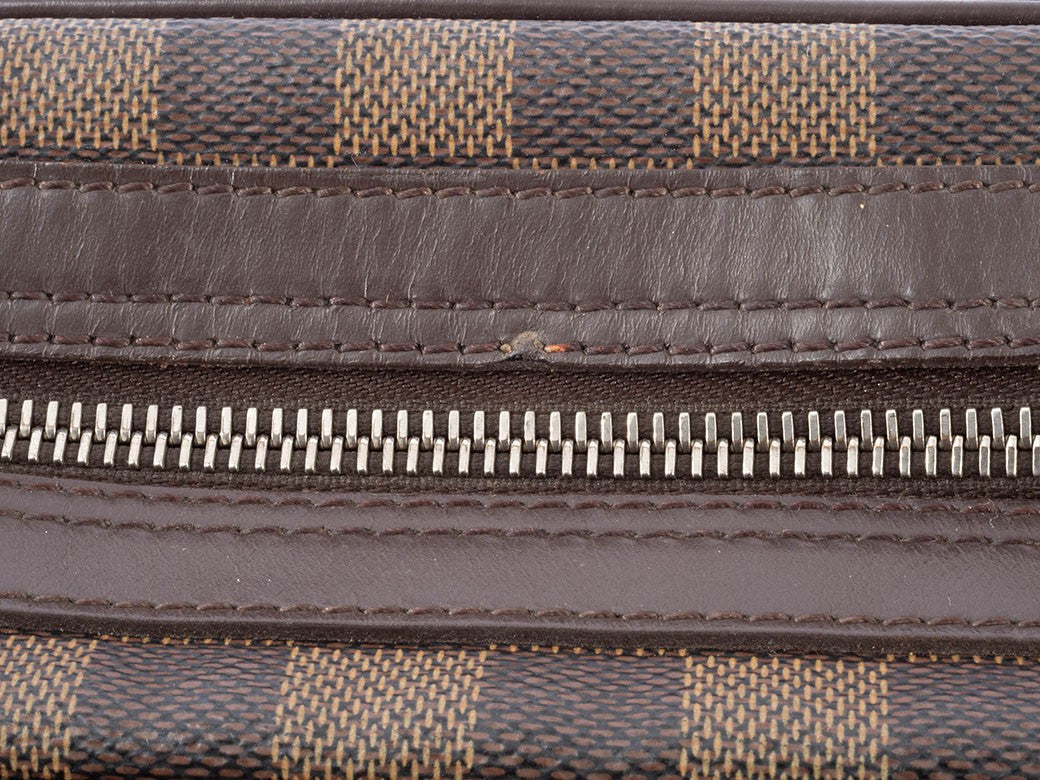 LOUIS VUITTON Duomo Damier Ebene Handbag Boston Bag Brown M60008 Preowned Auth10
