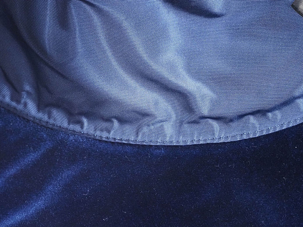 Auth Miu Miu Bucket Hat Navy 5HC196 Women's M (58) Velvet Velour Cotton Reuse7