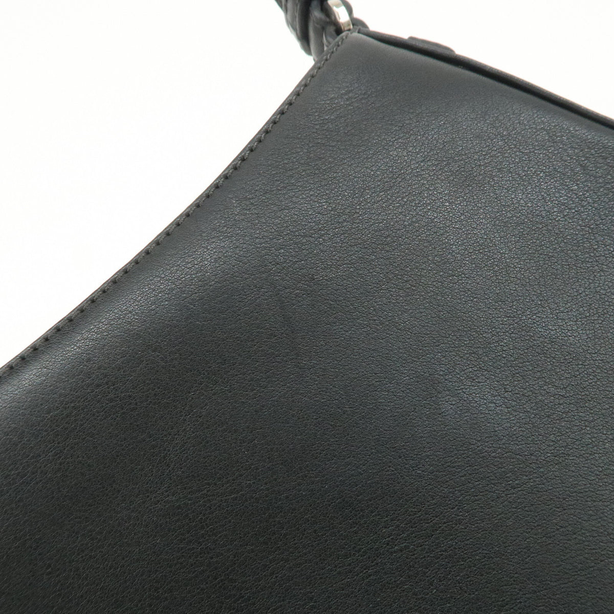 LOEWE Anagram Logo Leather Womens Shoulder Bag Handbag Black Preowned Auth11