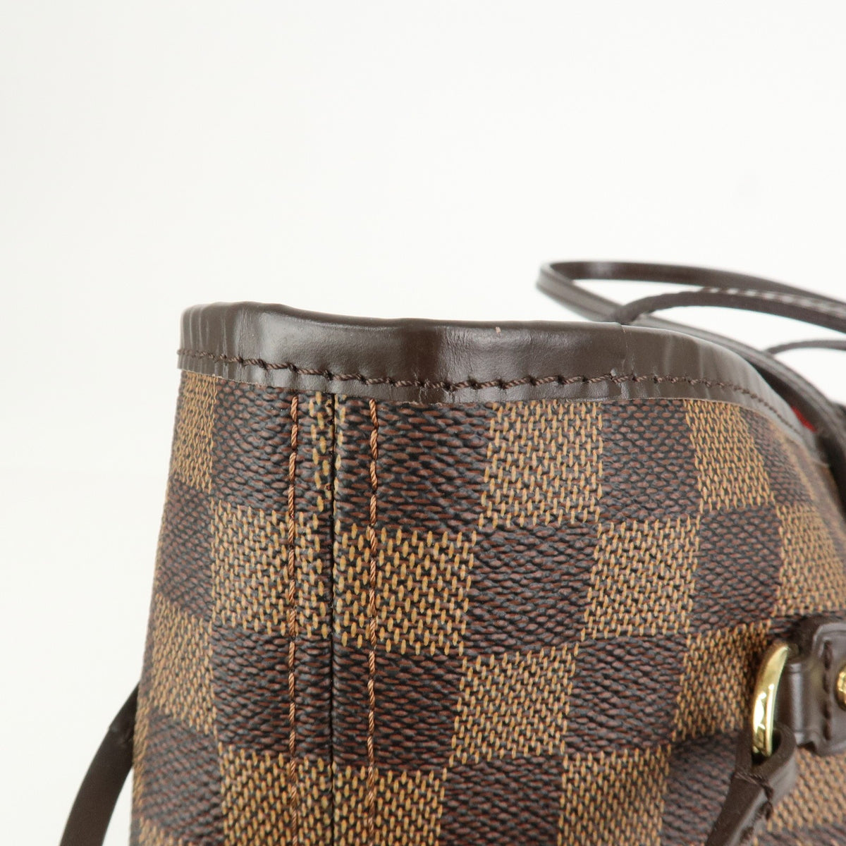 Louis Vuitton Neverfull MM Damier Ebene Tote Shoulder Bag Brown Preowned Auth12